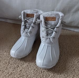 SPERRY saltwater sherpa duck boots vapor gray